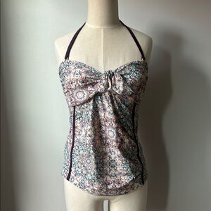 Jessica Simpson Multicolor Patterned Maternity Swim Top Halter Women’s Medium